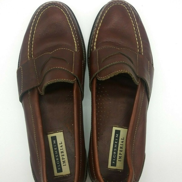 Florsheim Imperial Brown Leather Penny Loafers Slip On Dress Shoes Mens 10.5 D main image 7